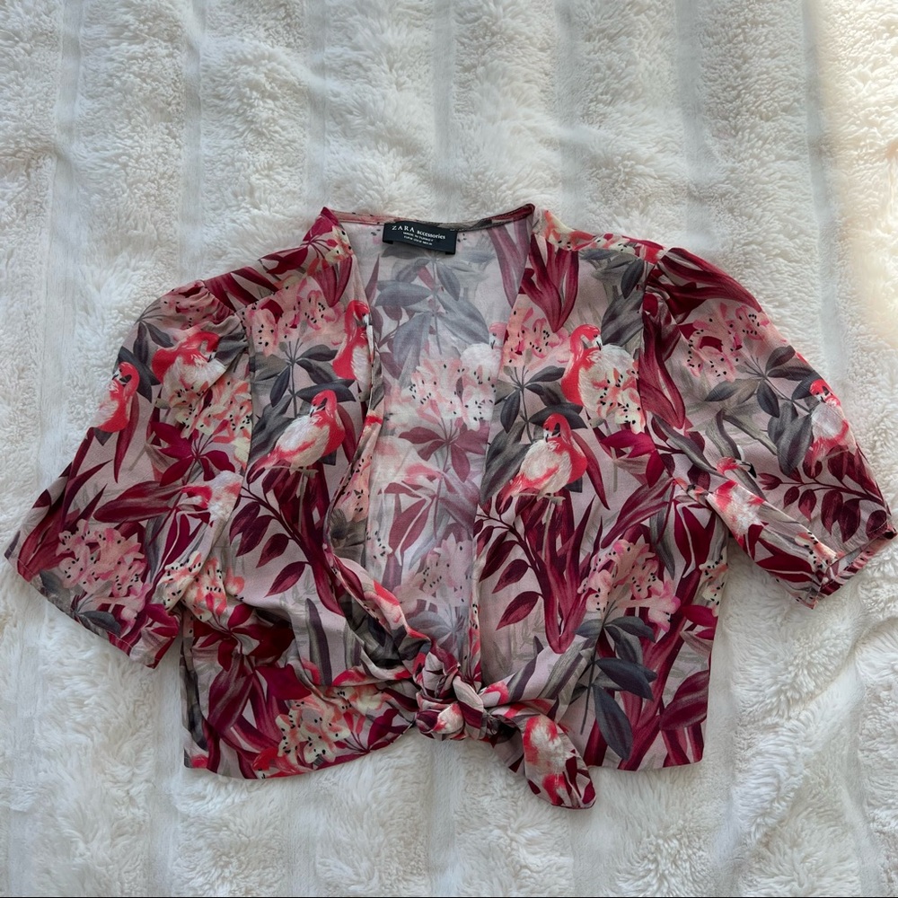 SOLD Crop top beach top bikini cover up floral